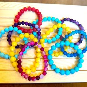 3 for $10 - Assorted Stone & Glass Bead Stretch Bracelets